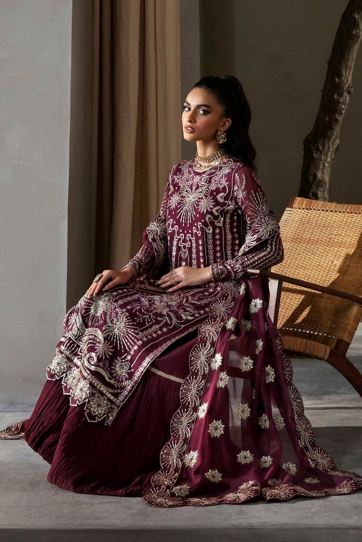 Akbar Aslam | Meeras Luxury Chiffon 25 | Mahin - Formal Dress - available at Maria Faisal in UK and USA.