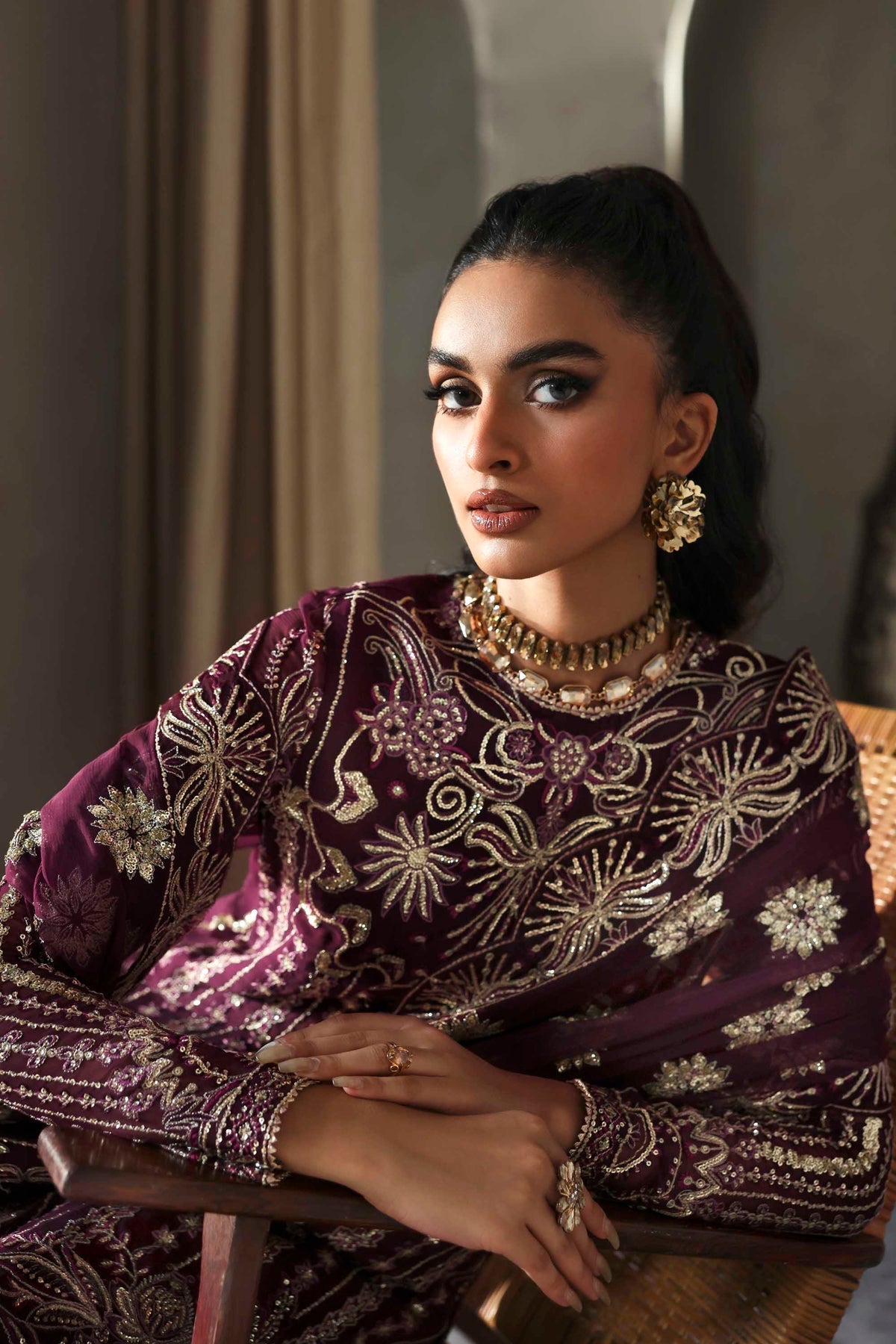 Akbar Aslam | Meeras Luxury Chiffon 25 | Mahin - Formal Dress - available at Maria Faisal in UK and USA.