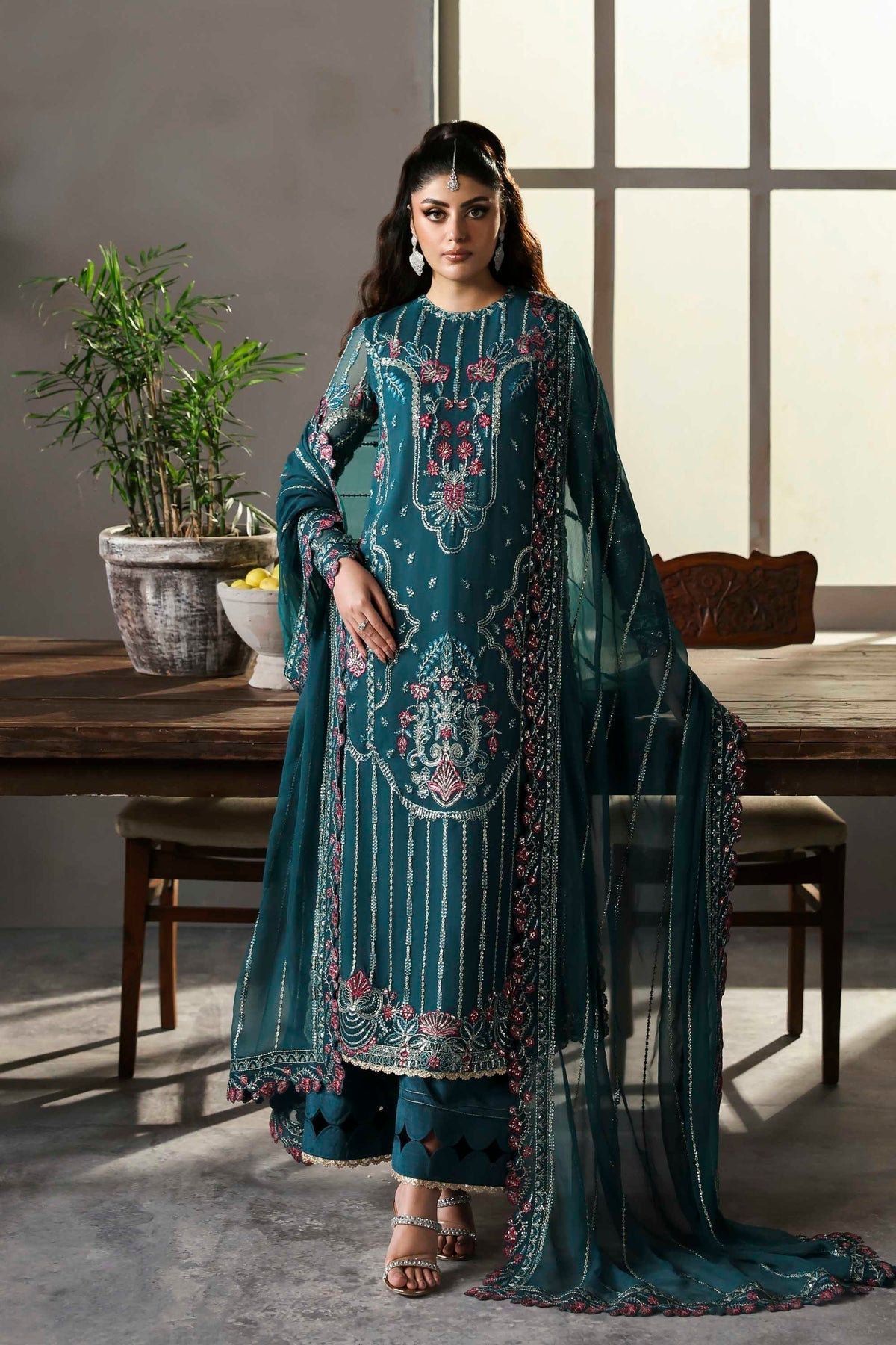 Akbar Aslam | Meeras Luxury Chiffon 25 | Scarzia - Formal Dress - available at Maria Faisal in UK and USA.