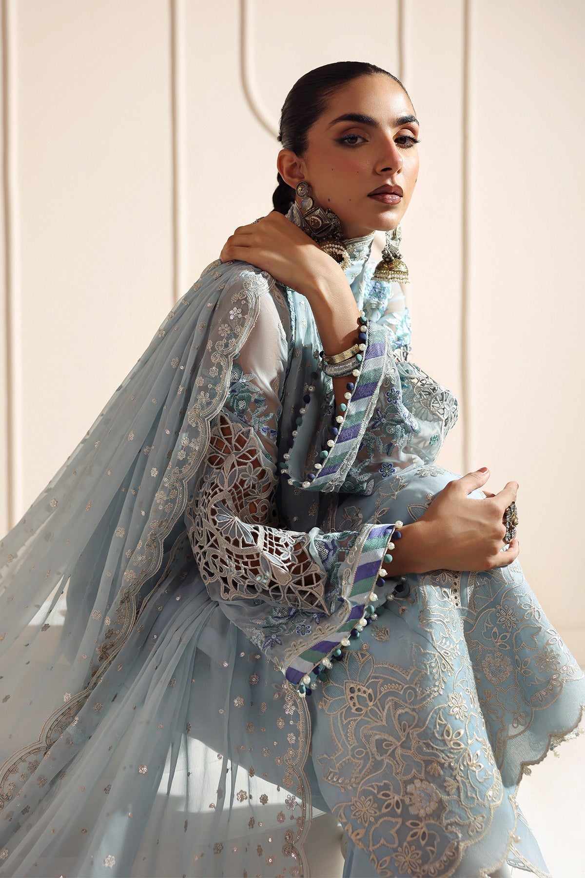 Alizeh | Aymal Luxury Bamber Chiffon | DHANAK - Formal Wear - available at Maria Faisal in UK and USA