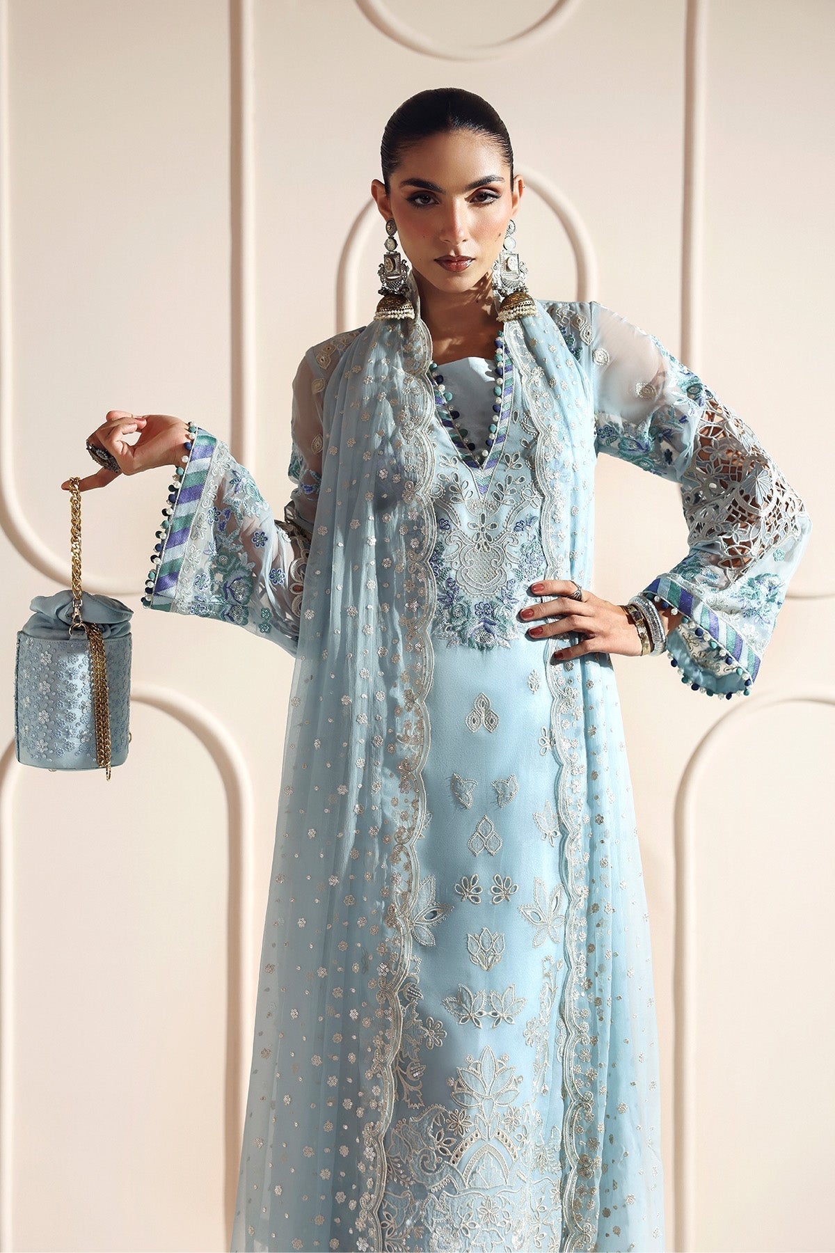 Alizeh | Aymal Luxury Bamber Chiffon | DHANAK - Formal Wear - available at Maria Faisal in UK and USA