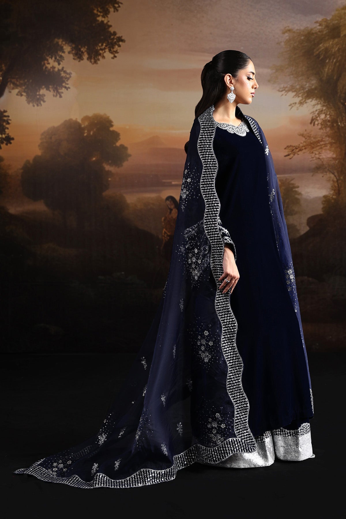 Alizeh | Lamour 25 | AF-VLT-2208-Velvetine - Formal Wear - available at Maria Faisal in UK and USA