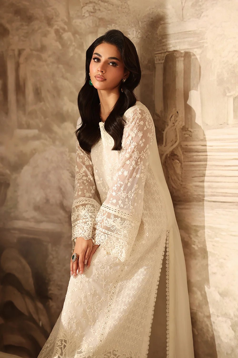 Azure | Ensembles | Pearl Whisper - Casual Dress - available at Maria Faisal in UK and USA.