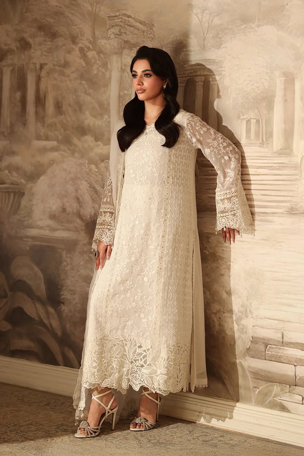 Azure | Ensembles | Pearl Whisper - Casual Dress - available at Maria Faisal in UK and USA.
