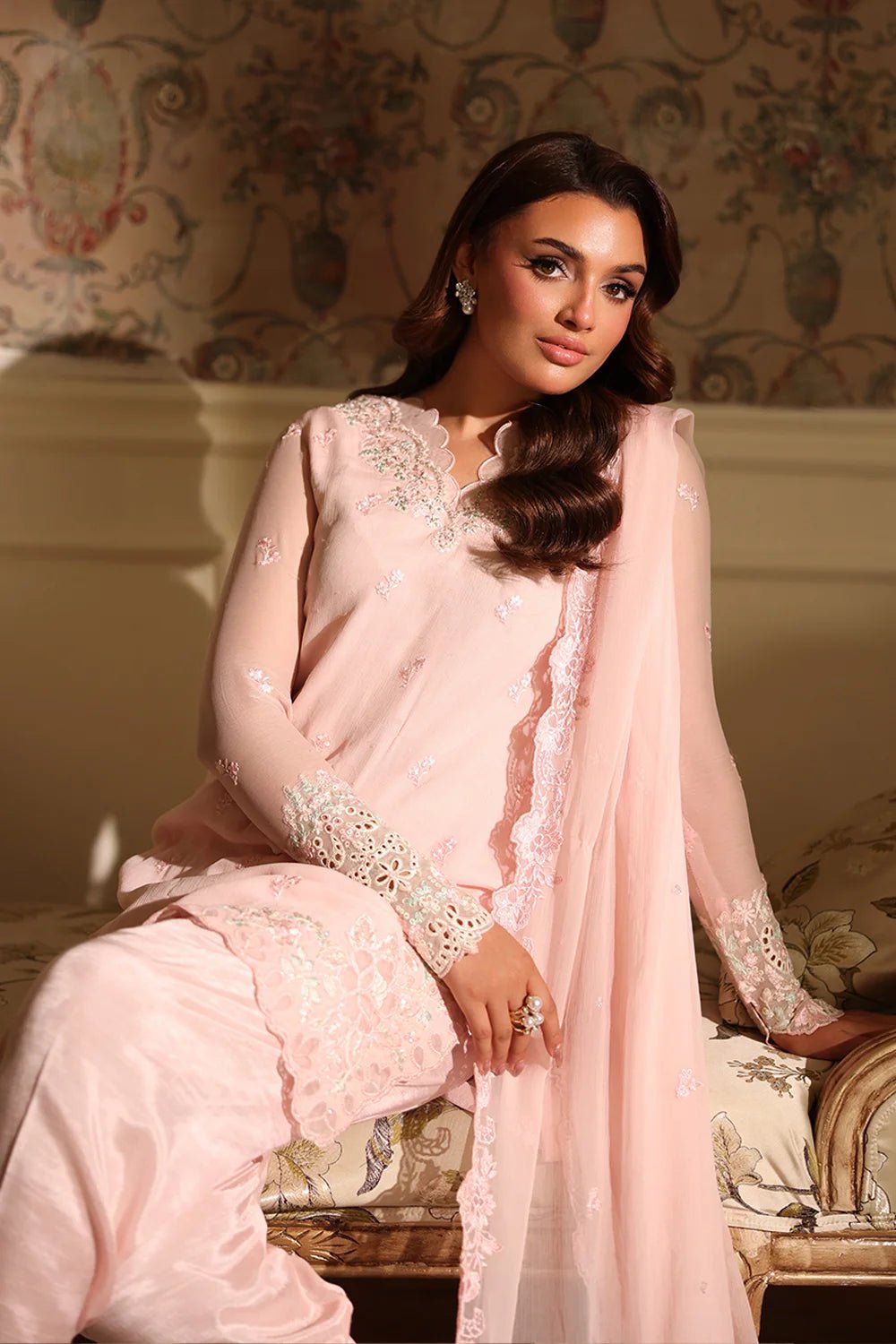 Azure | Ensembles | Silken Rose - Casual Dress - available at Maria Faisal in UK and USA.