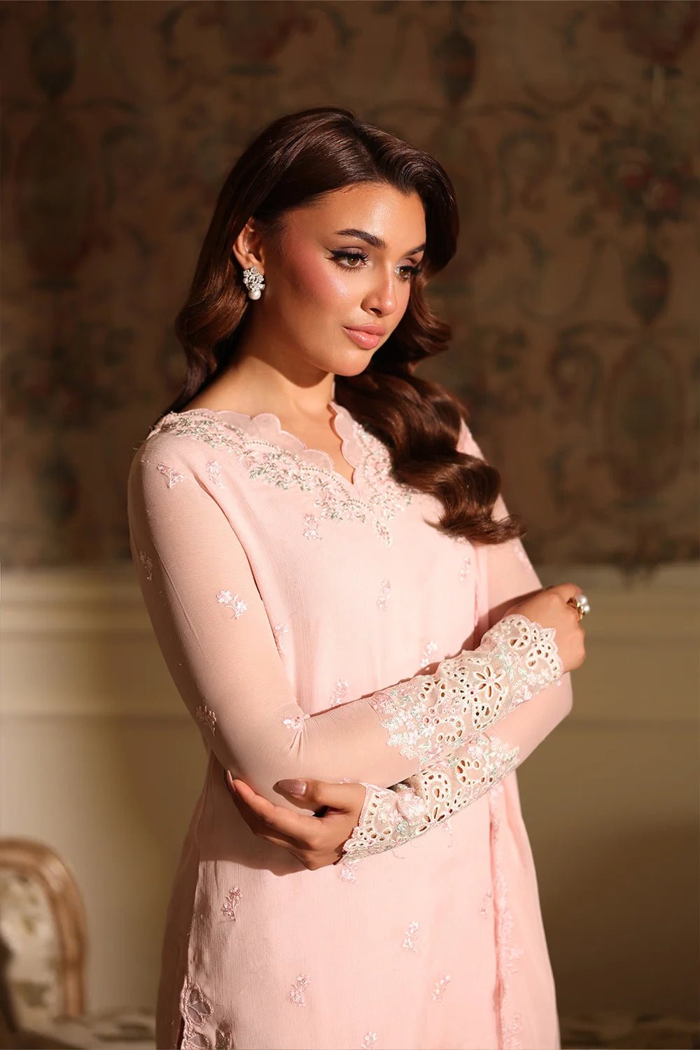 Azure | Ensembles | Silken Rose - Casual Dress - available at Maria Faisal in UK and USA.