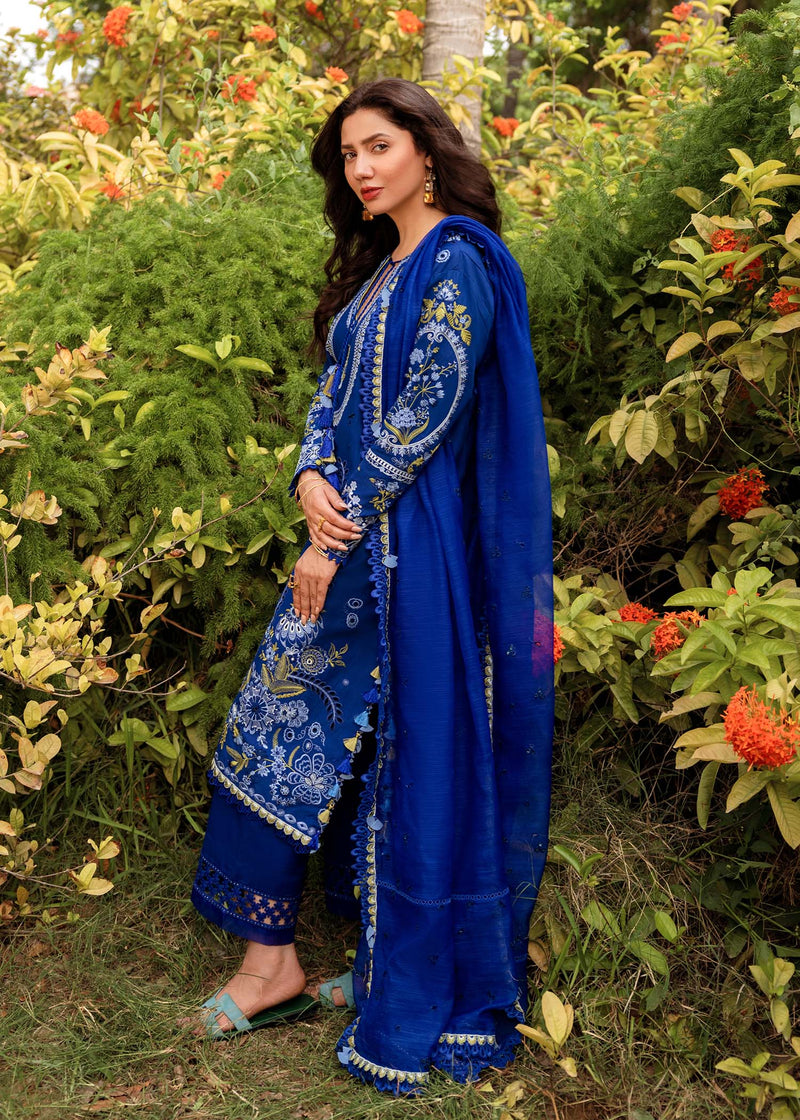 Sadaf Fawad Khan | Lawn 24 | Dalia (A) - Designer Dress with Intricate embroidery and embellishments. Shop elegent wedding dress at Maria Faisal.