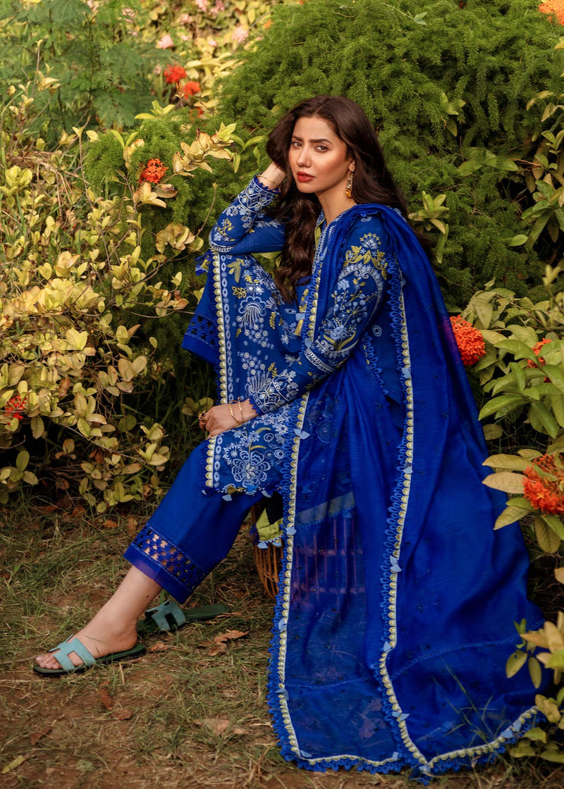 Sadaf Fawad Khan | Lawn 24 | Dalia (A) - Designer Dress with Intricate embroidery and embellishments. Shop elegent wedding dress at Maria Faisal.