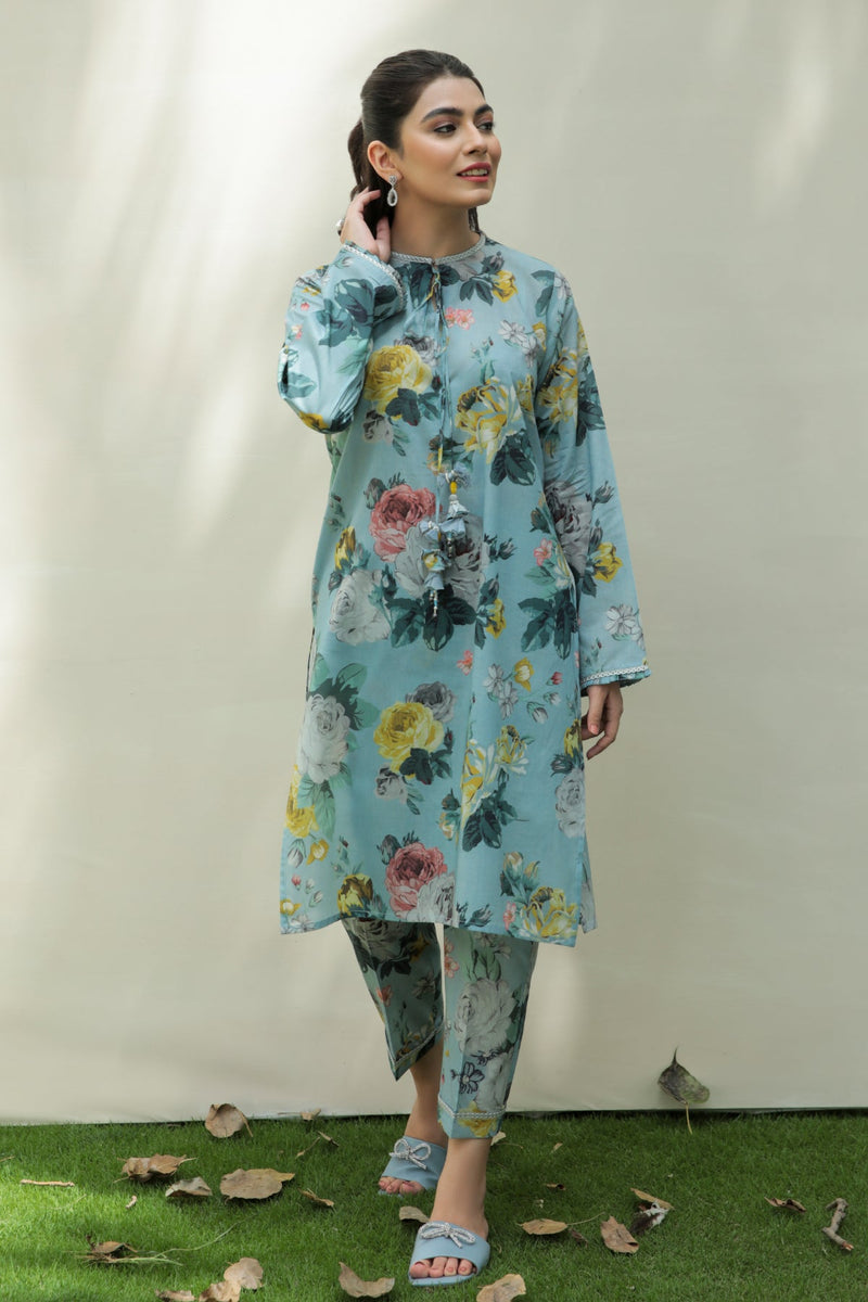 Baroque | Lawn Collection 24 | UF-211 - Designer Dress - Maria Faisal