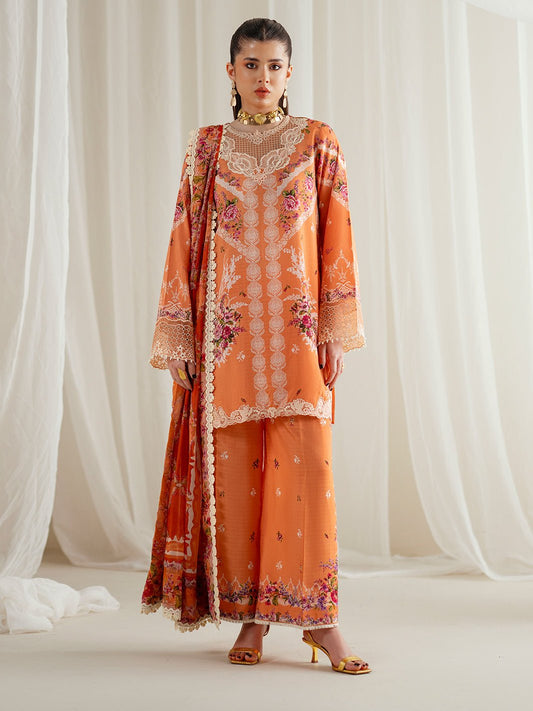 Bin Ilyas | Eres Bonita Viscose 25 | 1101 - A - is Orange dress from Bin Ilyas - Ladies Clothes - Maria Faisal
