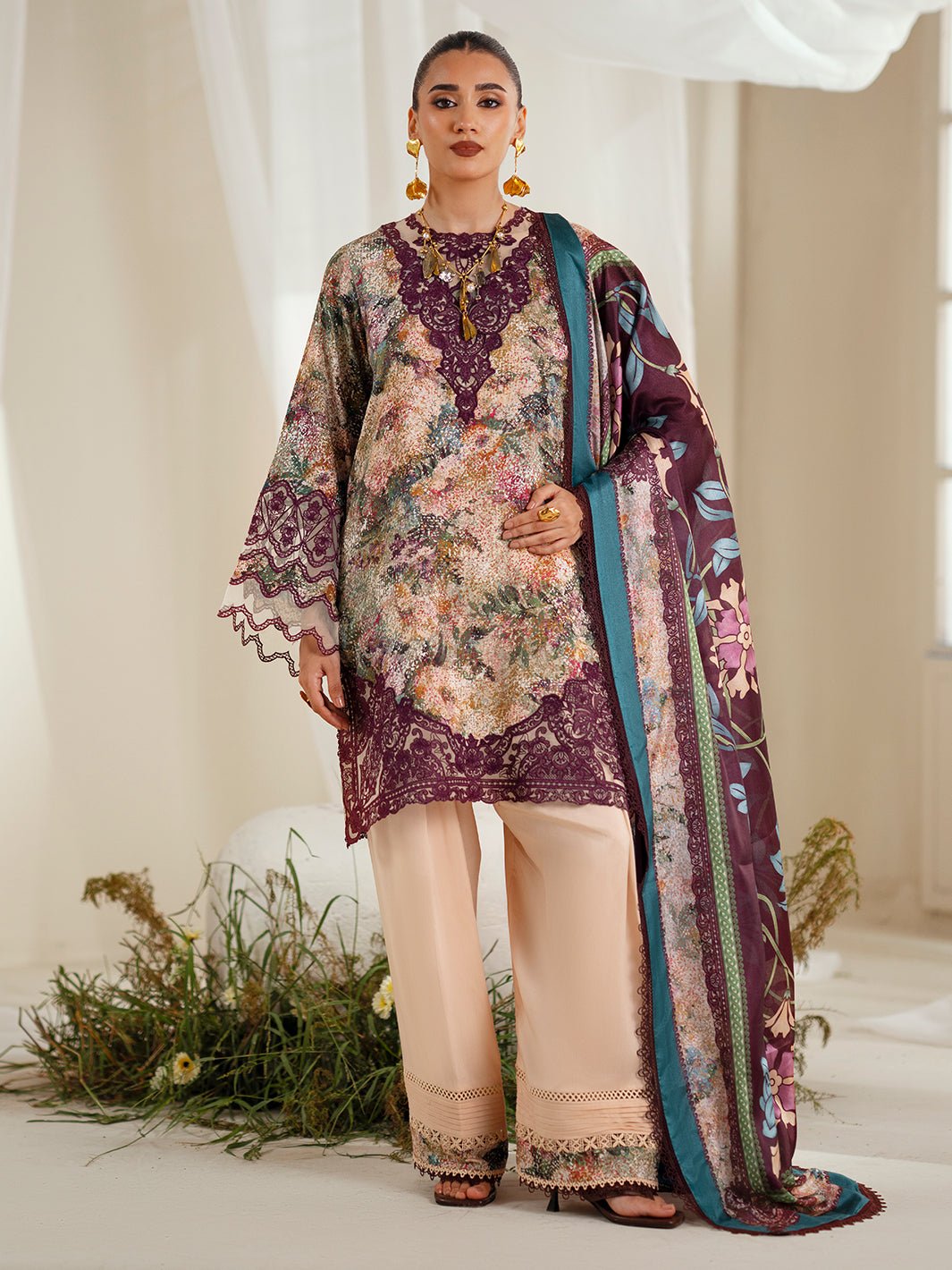Bin Ilyas | Eres Bonita Viscose 25 | 1104 - B - is Light Skin dress from Bin Ilyas - Ladies Clothes - Maria Faisal