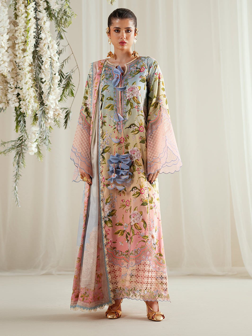 Bin Ilyas | Eres Bonita Viscose 25 | 1105 - A - is Light Pink dress from Bin Ilyas - Ladies Clothes - Maria Faisal