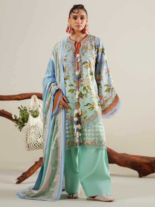 Bin Ilyas | Eres Bonita Viscose 25 | 1105 - B - is Pastel Blue dress from Bin Ilyas - Ladies Clothes - Maria Faisal