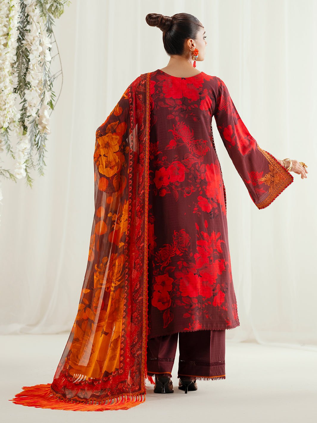 Bin Ilyas | Eres Bonita Viscose 25 | 1106 - A - is Wine Berry dress from Bin Ilyas - Ladies Clothes - Maria Faisal