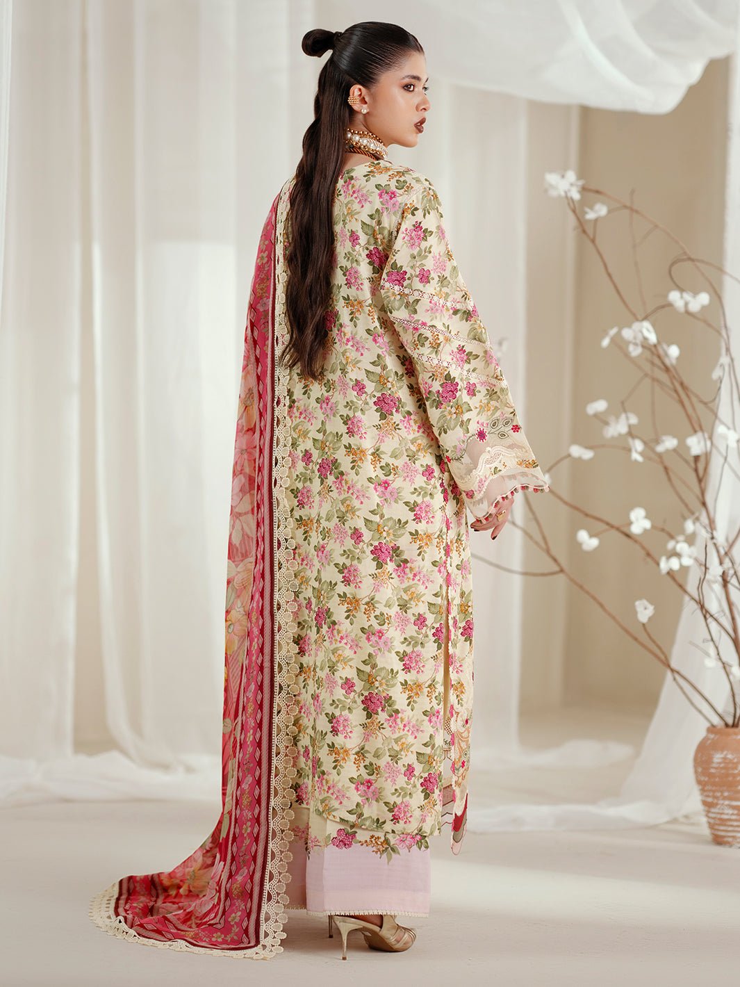 Bin Ilyas | Eres Bonita Viscose 25 | 1107 - A - is Cream dress from Bin Ilyas - Ladies Clothes - Maria Faisal