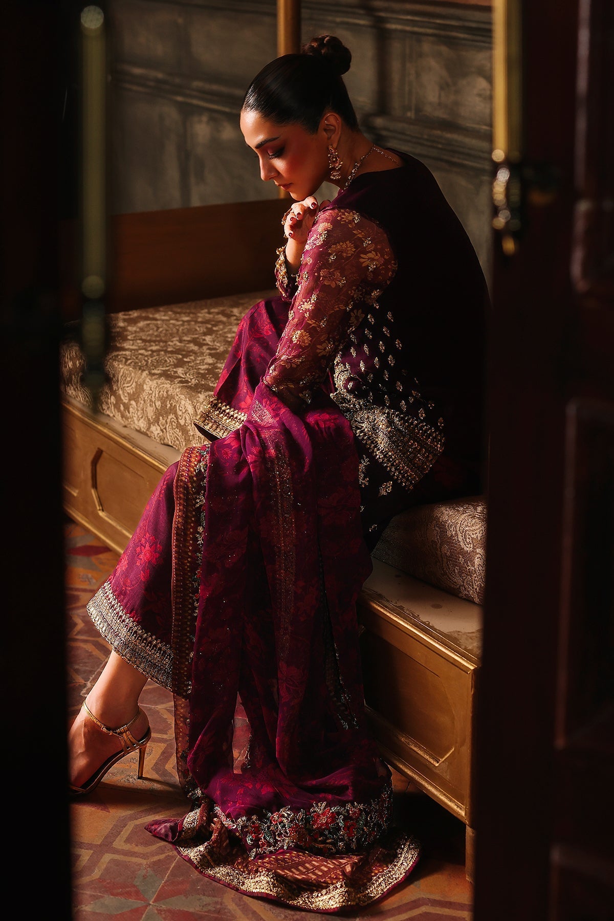 Charizma | Dastan e Jashan | DJW5 - 07 C - is Maroon dress from Charizma - Ladies Clothes - Maria Faisal