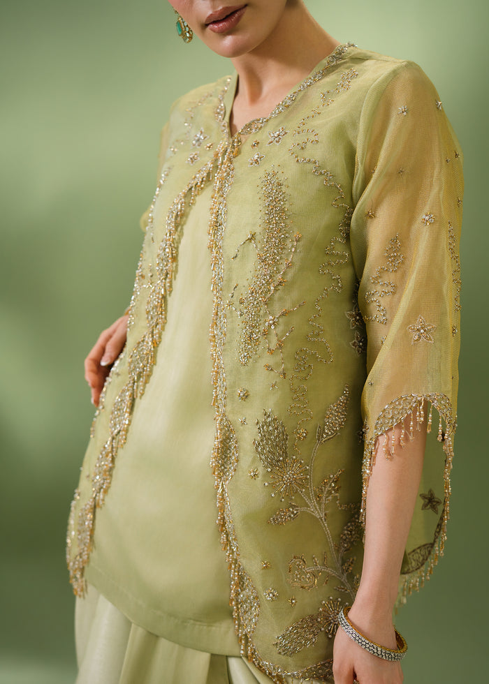 Jeem | Celestial Luxe Formals |CORAL LEAF - Formal Dress - available at Maria Faisal in UK and USA.