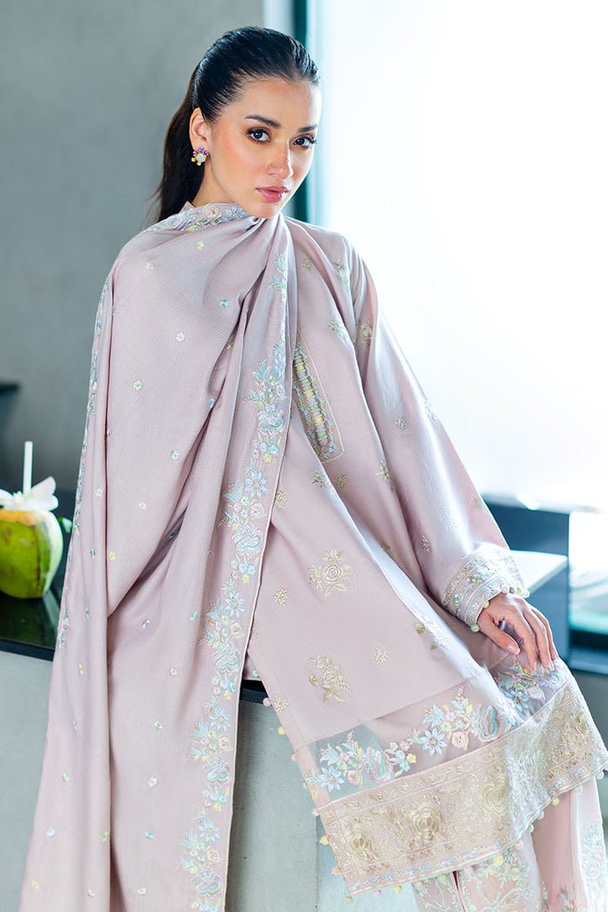 Cross Stitch | Cotton Satin 25 | BLOSSOM TINT - is Soft Lilac dress from Cross Stitch - Ladies Clothes - Maria Faisal