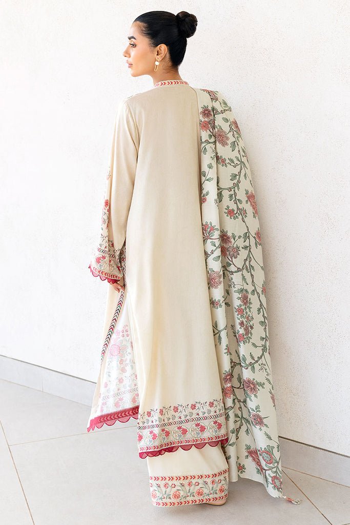 Cross Stitch | Cotton Satin 25 | PETAL SAND - is Ivory dress from Cross Stitch - Ladies Clothes - Maria Faisal