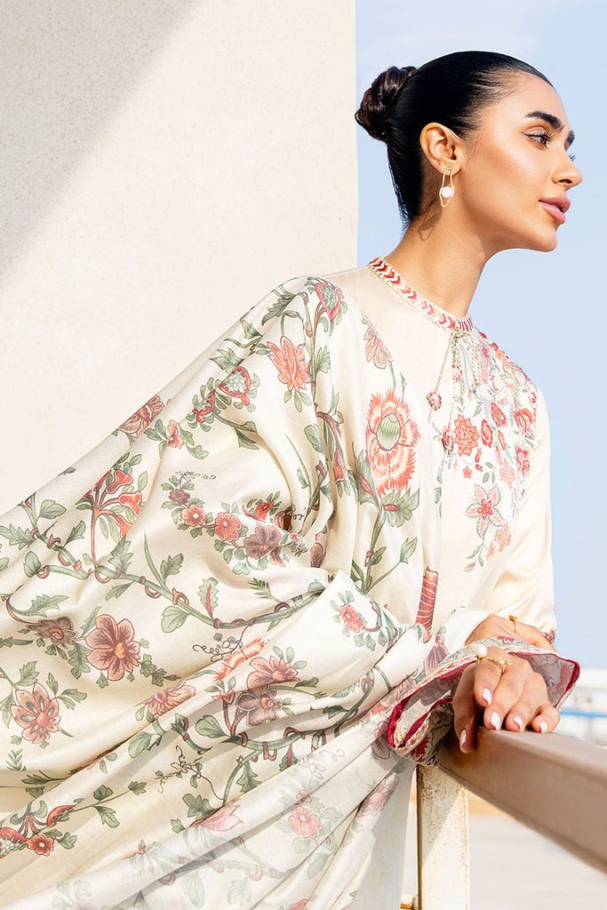 Cross Stitch | Cotton Satin 25 | PETAL SAND - is Ivory dress from Cross Stitch - Ladies Clothes - Maria Faisal