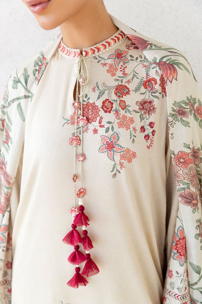 Cross Stitch | Cotton Satin 25 | PETAL SAND - is Ivory dress from Cross Stitch - Ladies Clothes - Maria Faisal