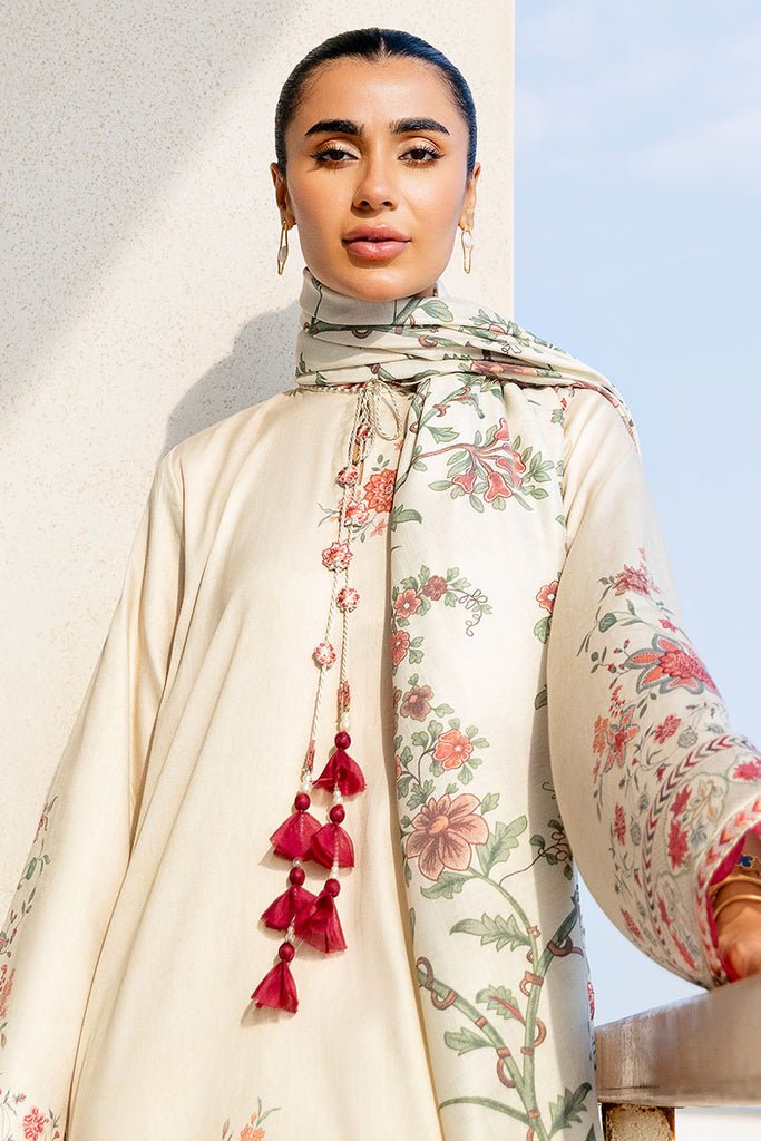 Cross Stitch | Cotton Satin 25 | PETAL SAND - is Ivory dress from Cross Stitch - Ladies Clothes - Maria Faisal