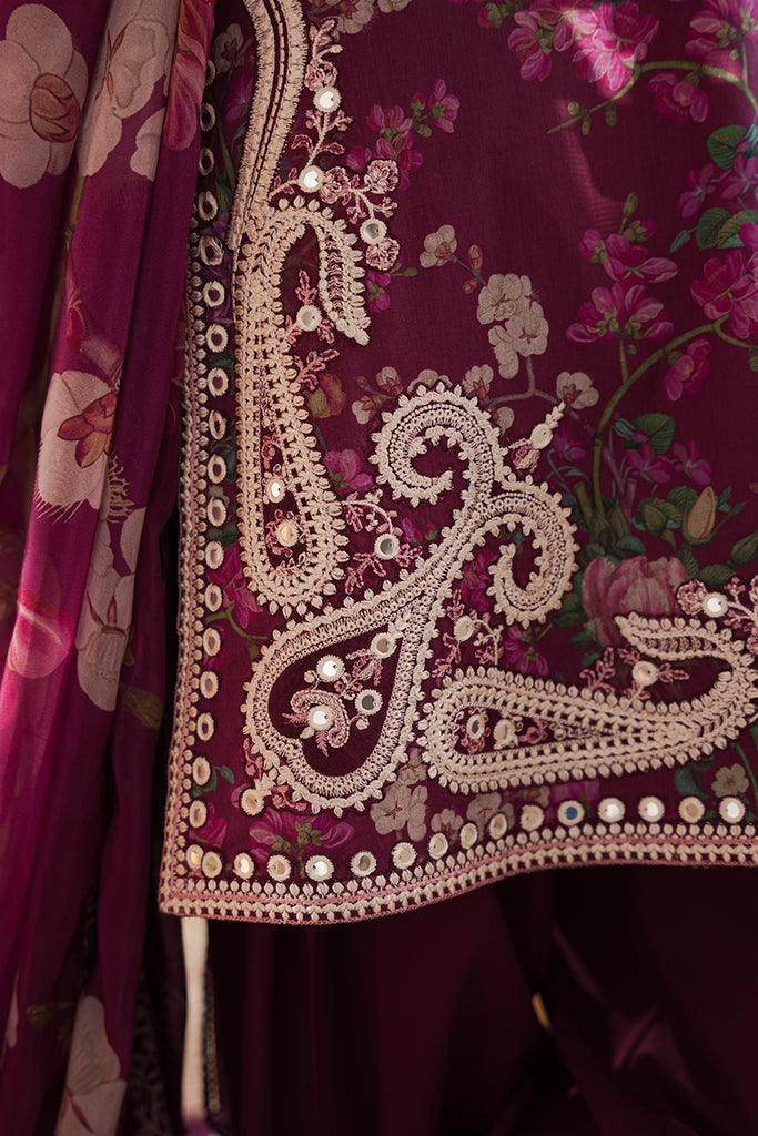 Cross Stitch | Eid Lawn 24 | IRIS MAUVE - Maria Faisal