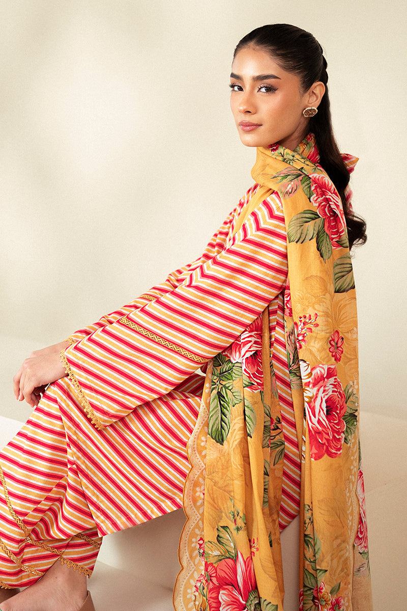 Cross Stitch | Daily Lawn 24 | GOLDEN ROSADO-3 PIECE LAWN SUIT - Ladies Clothes - Maria Faisal