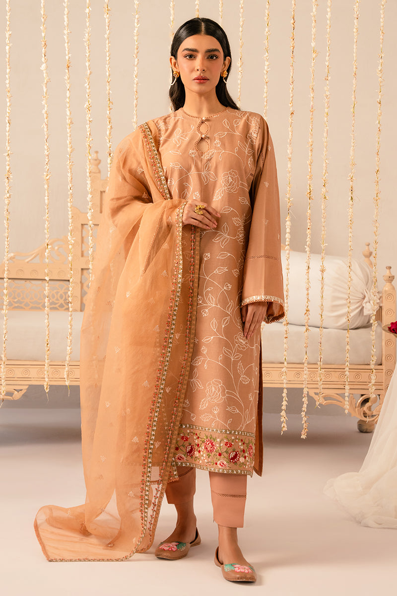 Cross Stitch | Mahiri Embroidered Collection 24 | RUSTIC BROWN - Ladies Clothes - Maria Faisal