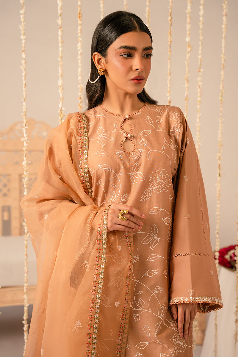 Cross Stitch | Mahiri Embroidered Collection 24 | RUSTIC BROWN - Ladies Clothes - Maria Faisal