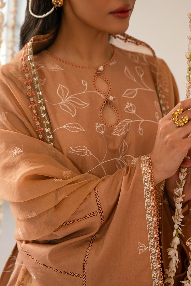 Cross Stitch | Mahiri Embroidered Collection 24 | RUSTIC BROWN - Ladies Clothes - Maria Faisal