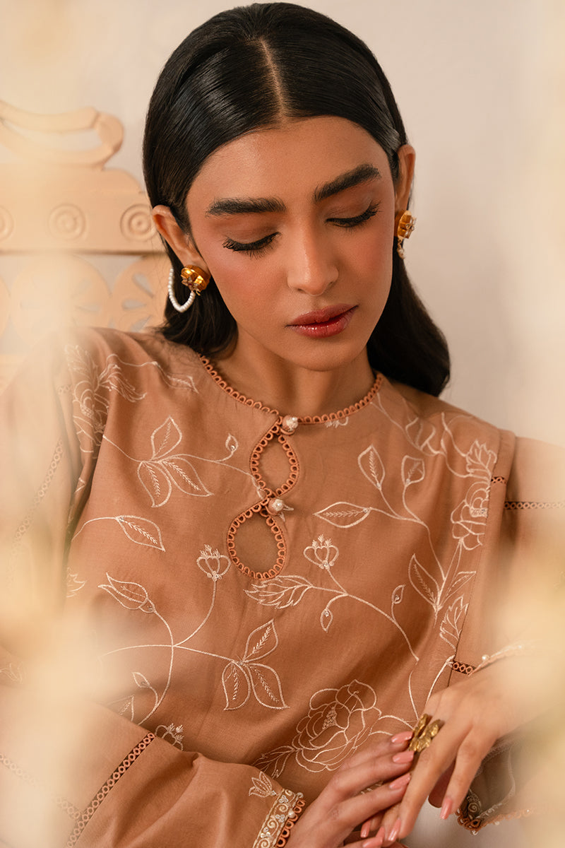 Cross Stitch | Mahiri Embroidered Collection 24 | RUSTIC BROWN - Ladies Clothes - Maria Faisal
