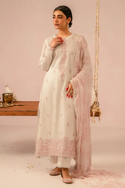 Cross Stitch | Mahiri Embroidered Collection 24 | Ivory Cream - Ladies Clothes - Maria Faisal