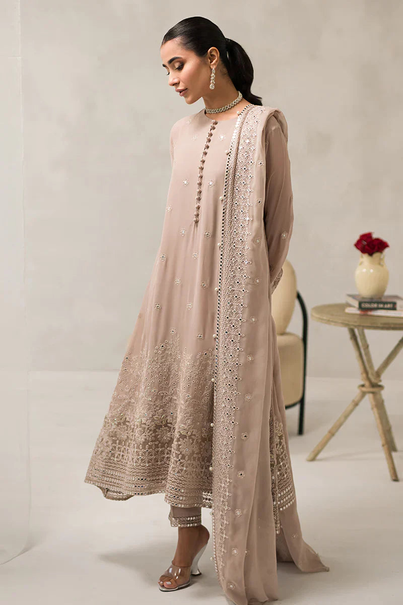 Cross Stitch | Luxe Atelier 24 | Maple Brown - Ladies Clothes - Maria Faisal