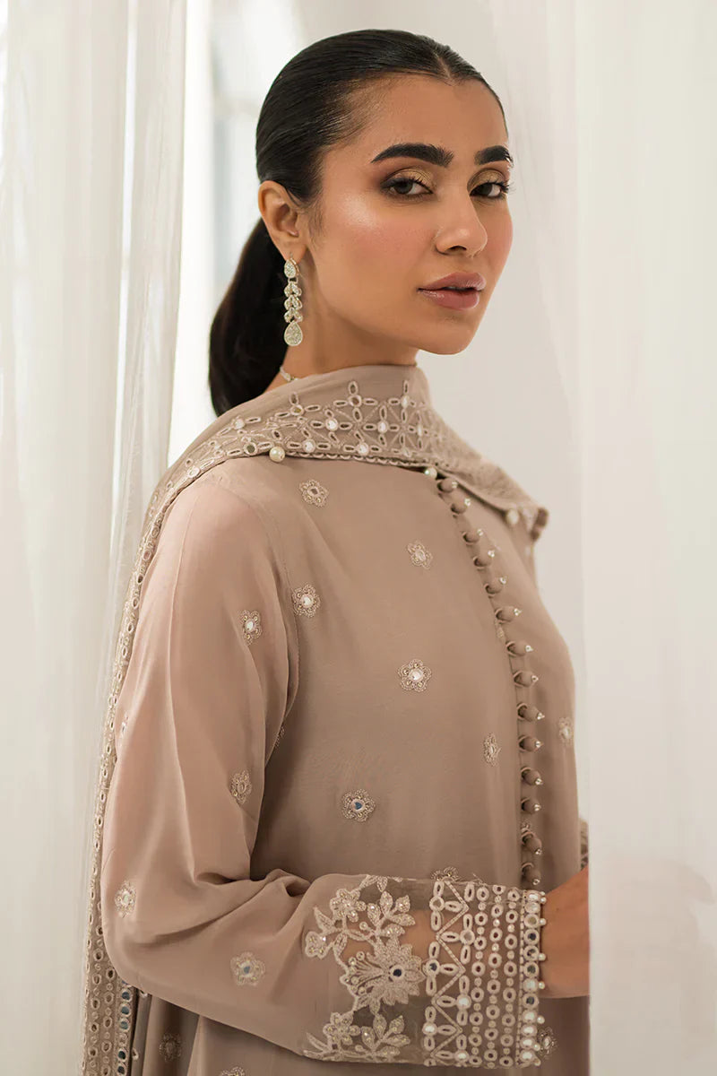 Cross Stitch | Luxe Atelier 24 | Maple Brown - Ladies Clothes - Maria Faisal