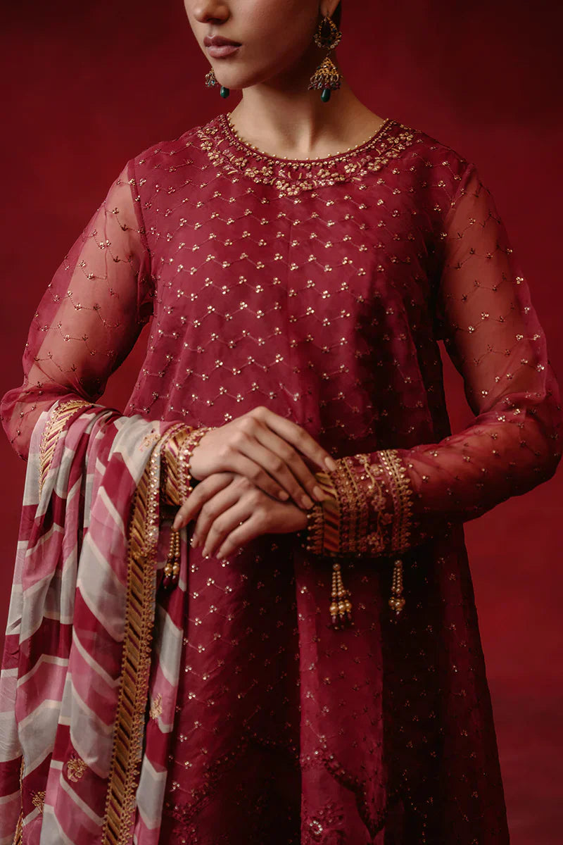 Cross Stitch | Luxe Atelier 24 | Red Ochre - Ladies Clothes - Maria Faisal