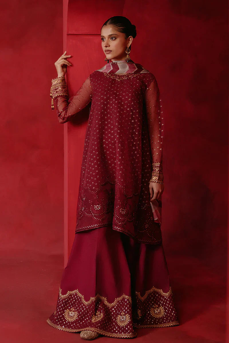 Cross Stitch | Luxe Atelier 24 | Red Ochre - Ladies Clothes - Maria Faisal