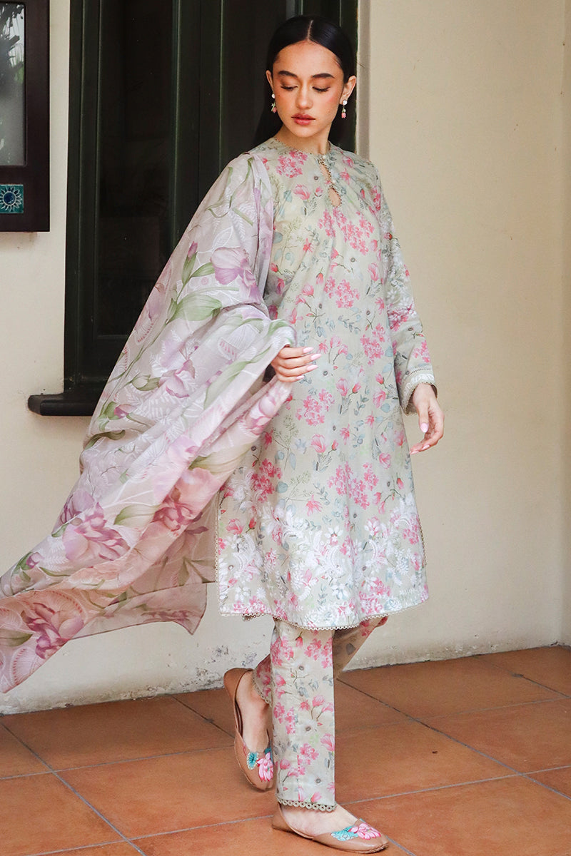 Cross Stitch | Printed Lawn | OLIVE AURA - Ladies Clothes - Maria Faisal
