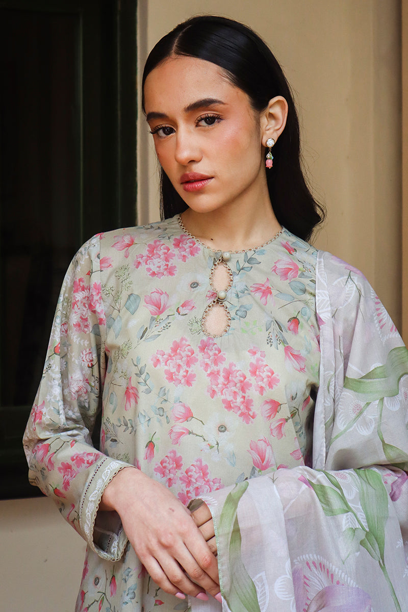 Cross Stitch | Printed Lawn | OLIVE AURA - Ladies Clothes - Maria Faisal