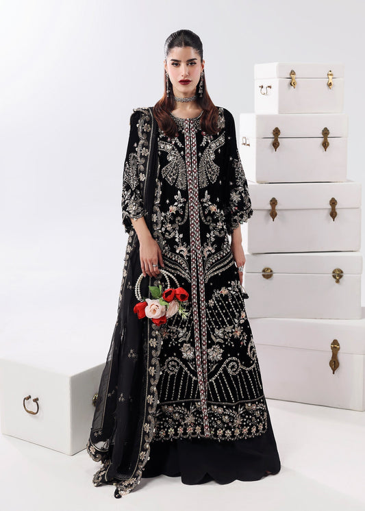Sardinia | Lamore Luxury Handwork Edit 25 | Black Swan - Wedding Dress - available at Maria Faisal in UK and USA.