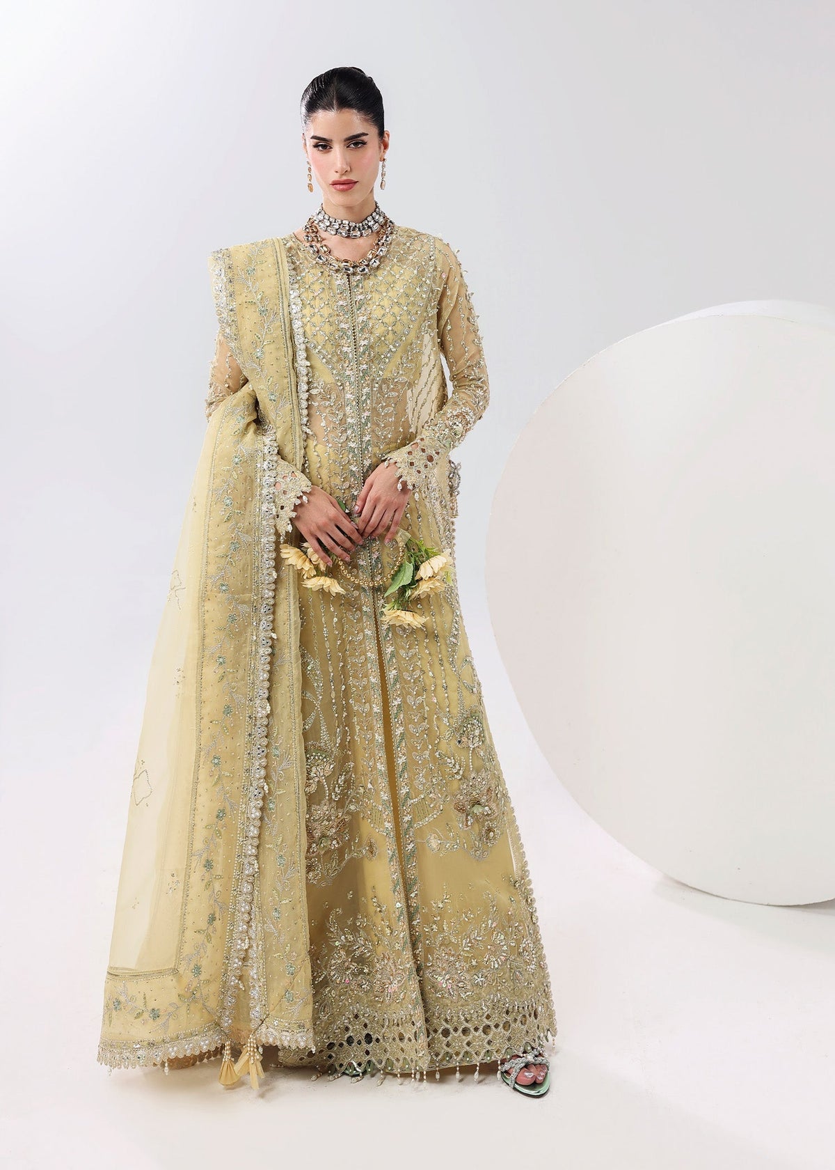 Sardinia | Lamore Luxury Handwork Edit 25 | Amber haze - Wedding Dress - available at Maria Faisal in UK and USA.