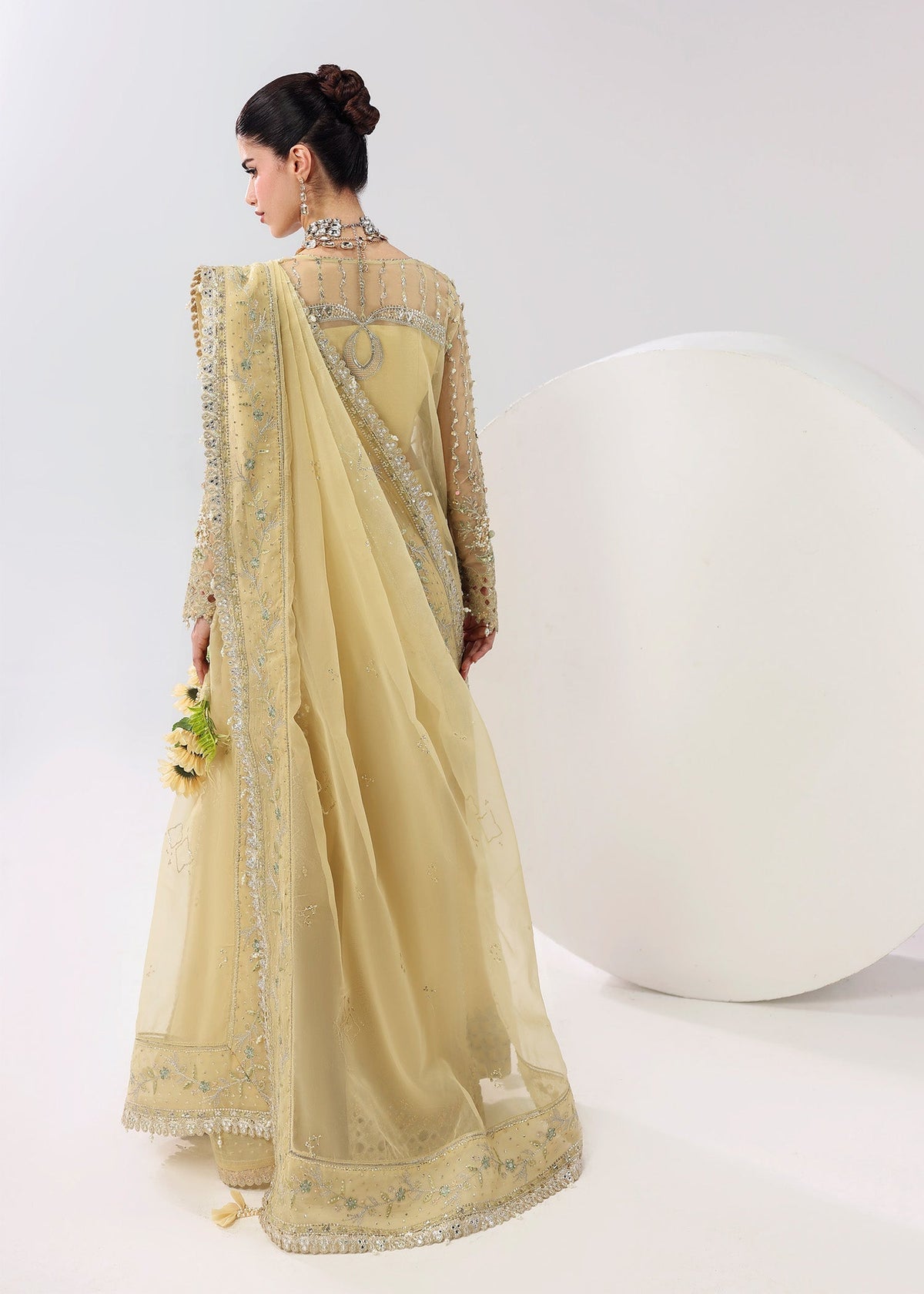 Sardinia | Lamore Luxury Handwork Edit 25 | Amber haze - Wedding Dress - available at Maria Faisal in UK and USA.