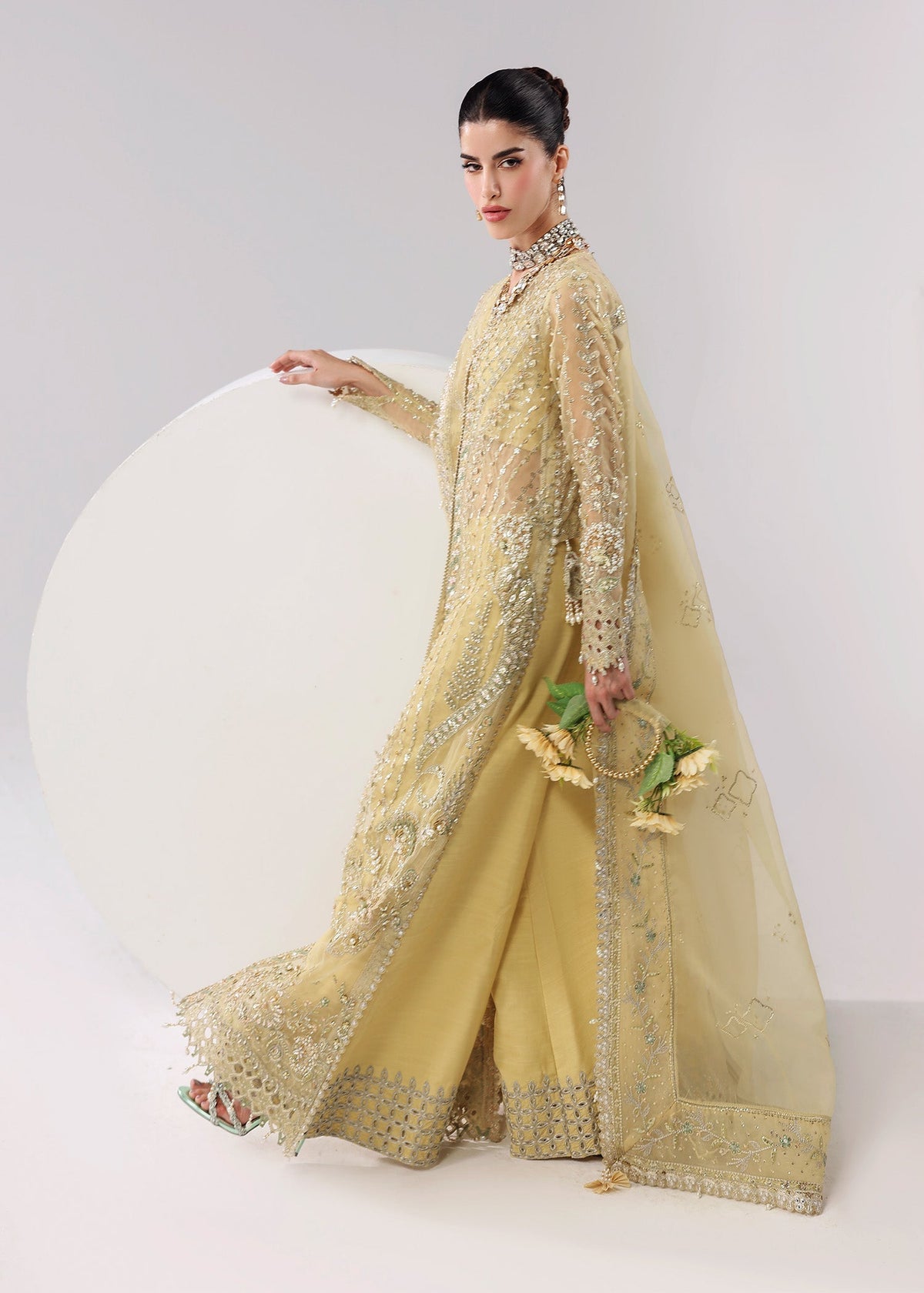 Sardinia | Lamore Luxury Handwork Edit 25 | Amber haze - Wedding Dress - available at Maria Faisal in UK and USA.