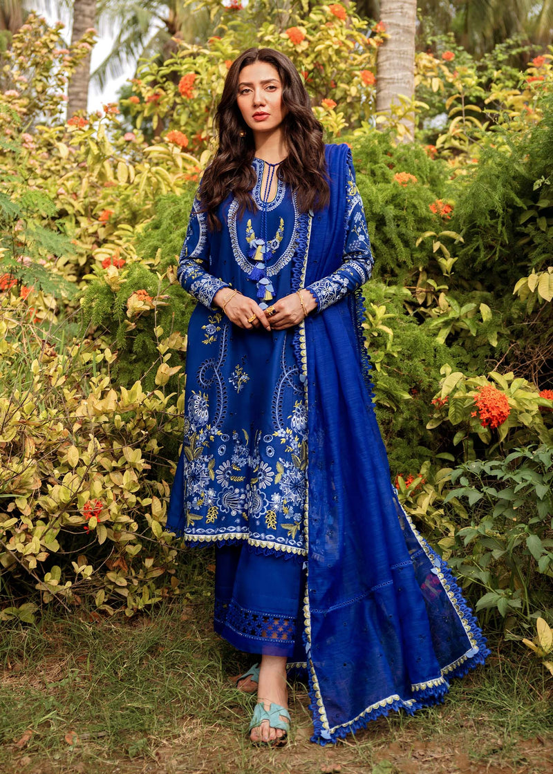 Sadaf Fawad Khan | Lawn 24 | Dalia (A) - Designer Dress with Intricate embroidery and embellishments. Shop elegent wedding dress at Maria Faisal.