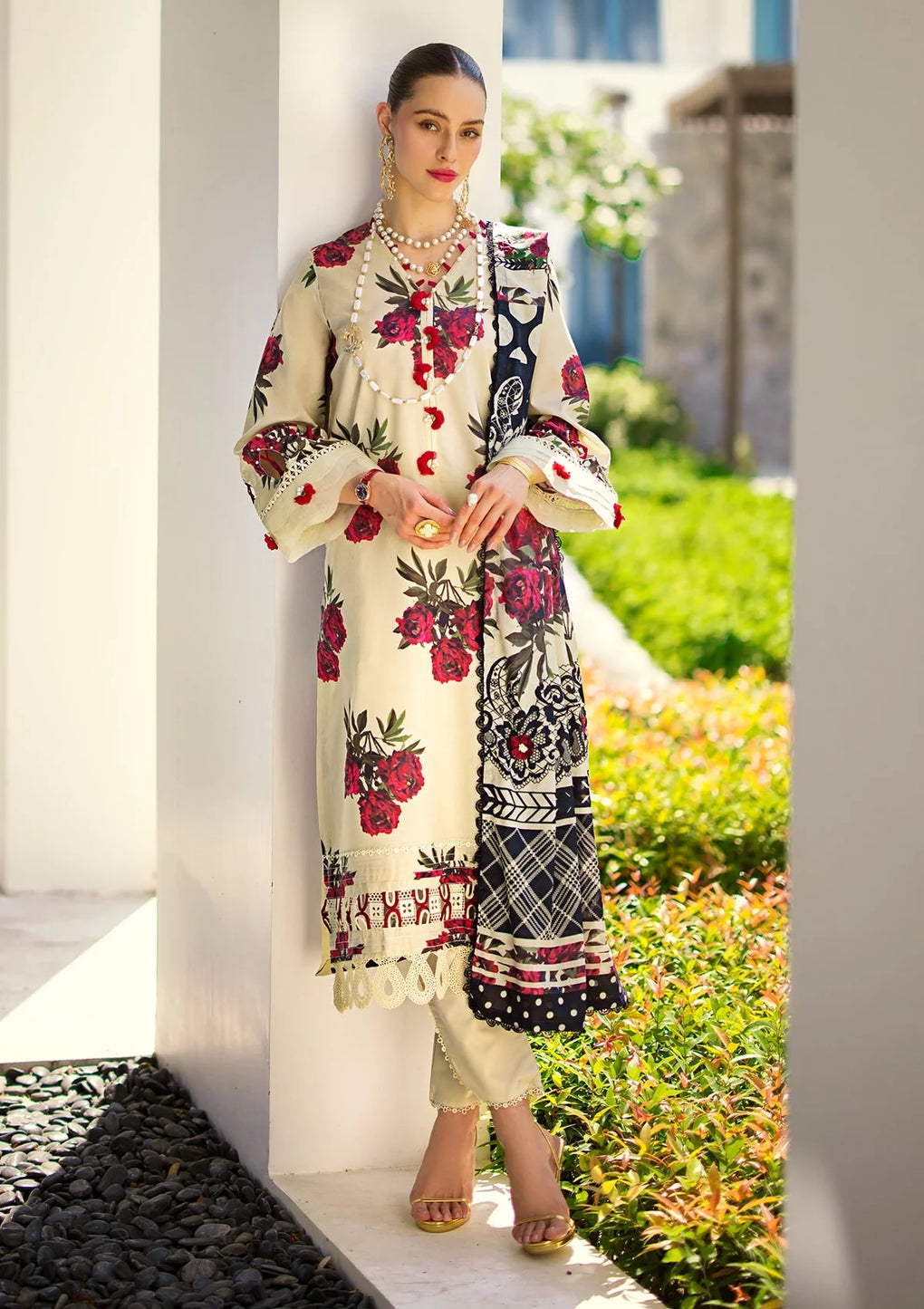 Elaf Premium | Prints Collection 2024 | EOP-03A SWAN - Ladies Clothes - Maria Faisal