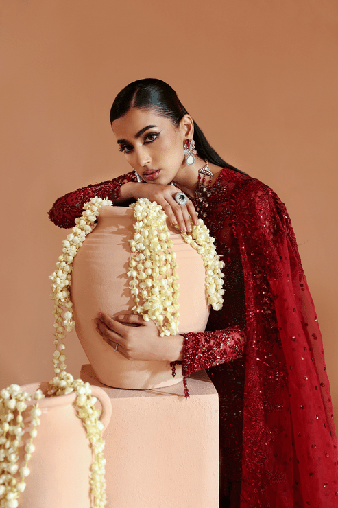 Emaan Adeel | Celestique Formals 25 | SCARLET - Formal Wear - available at Maria Faisal in UK and USA