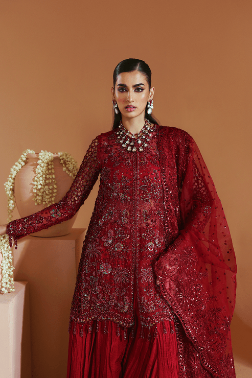 Emaan Adeel | Celestique Formals 25 | SCARLET - Formal Wear - available at Maria Faisal in UK and USA
