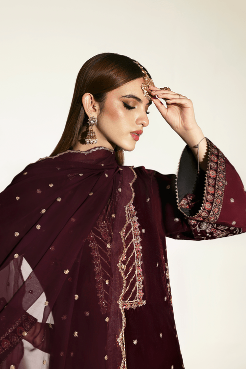 Emaan Adeel | Zarposh Velvet 25 | KANWAL - Formal Wear - available at Maria Faisal in UK and USA