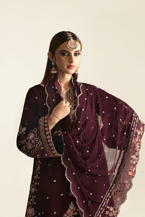 Emaan Adeel | Zarposh Velvet 25 | KANWAL - Formal Wear - available at Maria Faisal in UK and USA