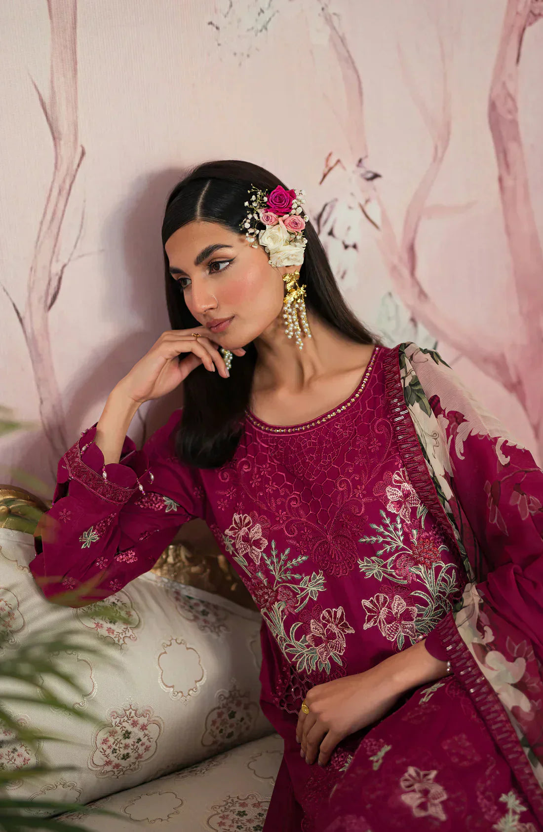 Emaan Adeel | Ayra Luxury Lawn 24 | AR-04 - Ladies Clothes - Maria Faisal
